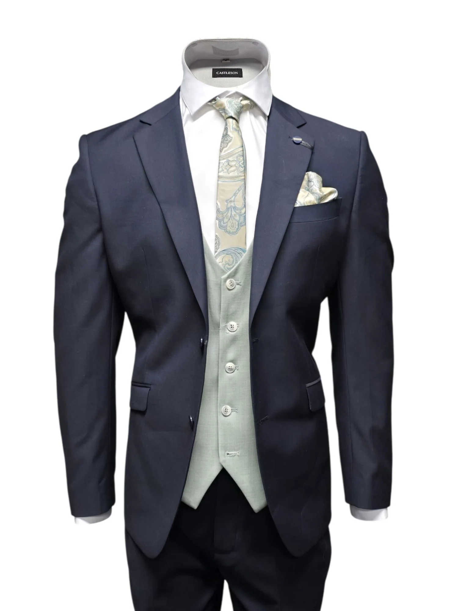 Cavani Malibu - Driedelig Herenpak Navy Mix & Match Finley moss green - Afbeelding 4