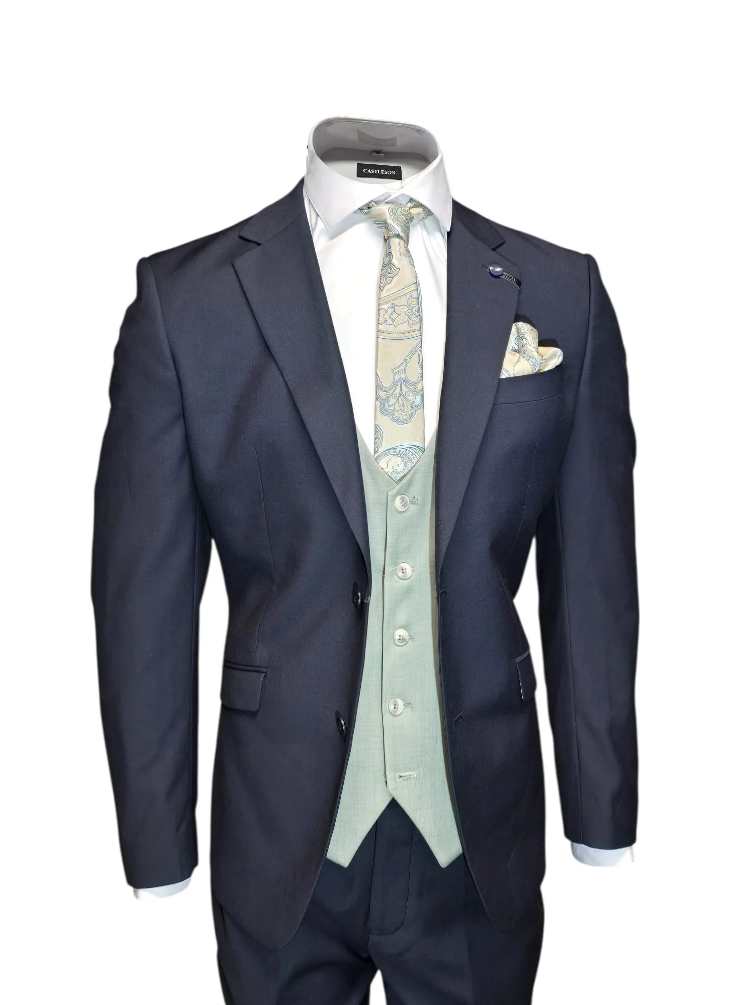 Cavani Malibu - Driedelig Herenpak Navy Mix & Match Finley moss green - Afbeelding 5