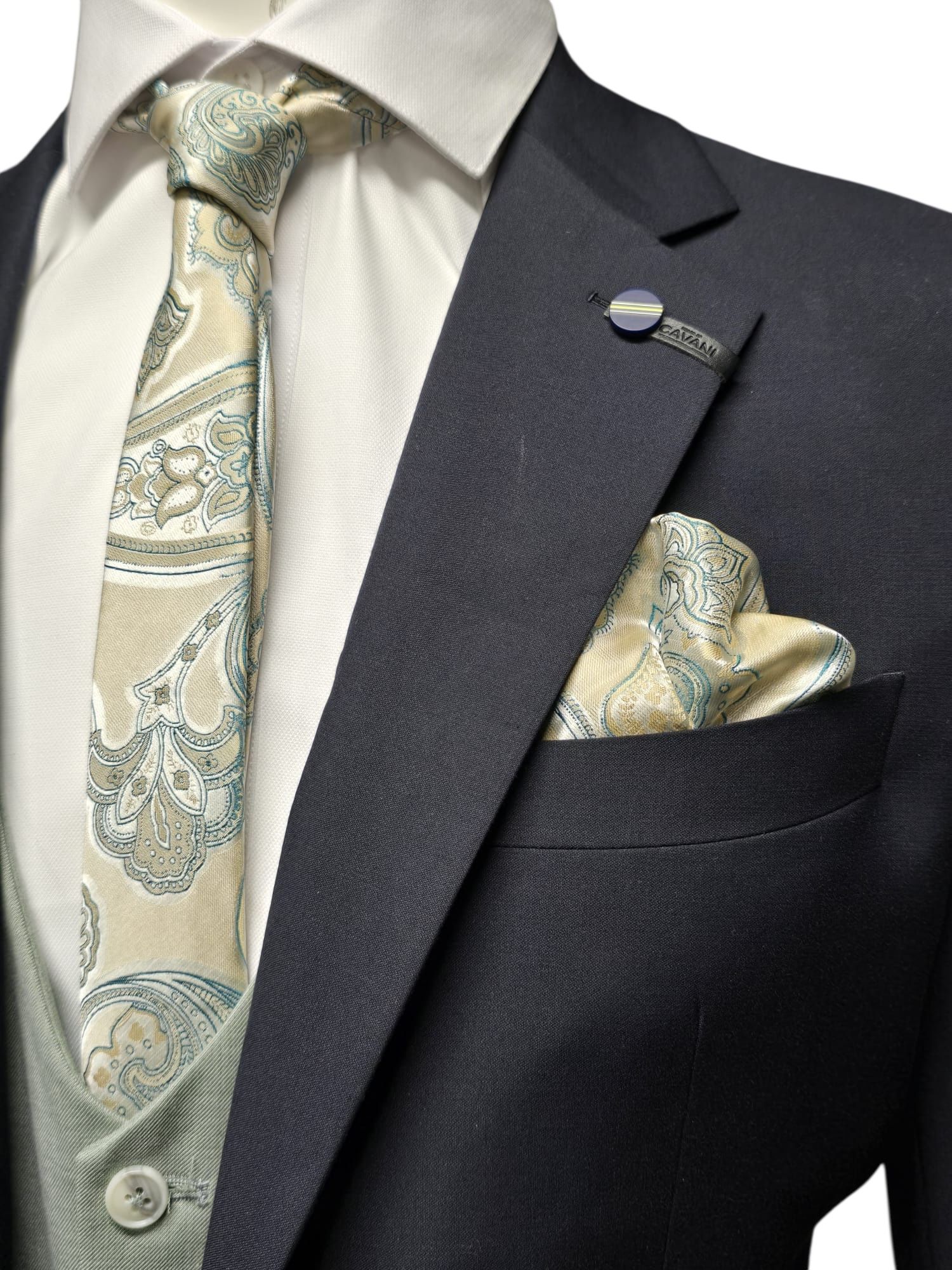 Cavani Malibu - Driedelig Herenpak Navy Mix & Match Finley moss green - Afbeelding 6