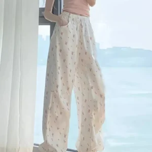 Wijde Broek Dames Bloemen