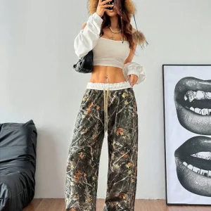 Wijde Broek Dames Groen