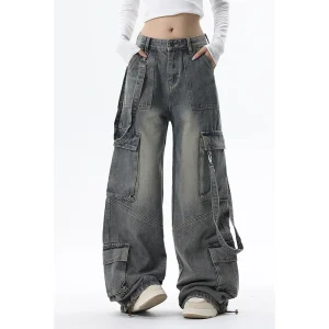 Wijde Cargo Jeans Dames