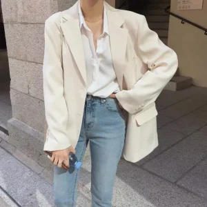 Witte Oversized Blazer Dames