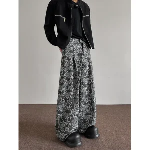 Zwarte Bloemen Broek