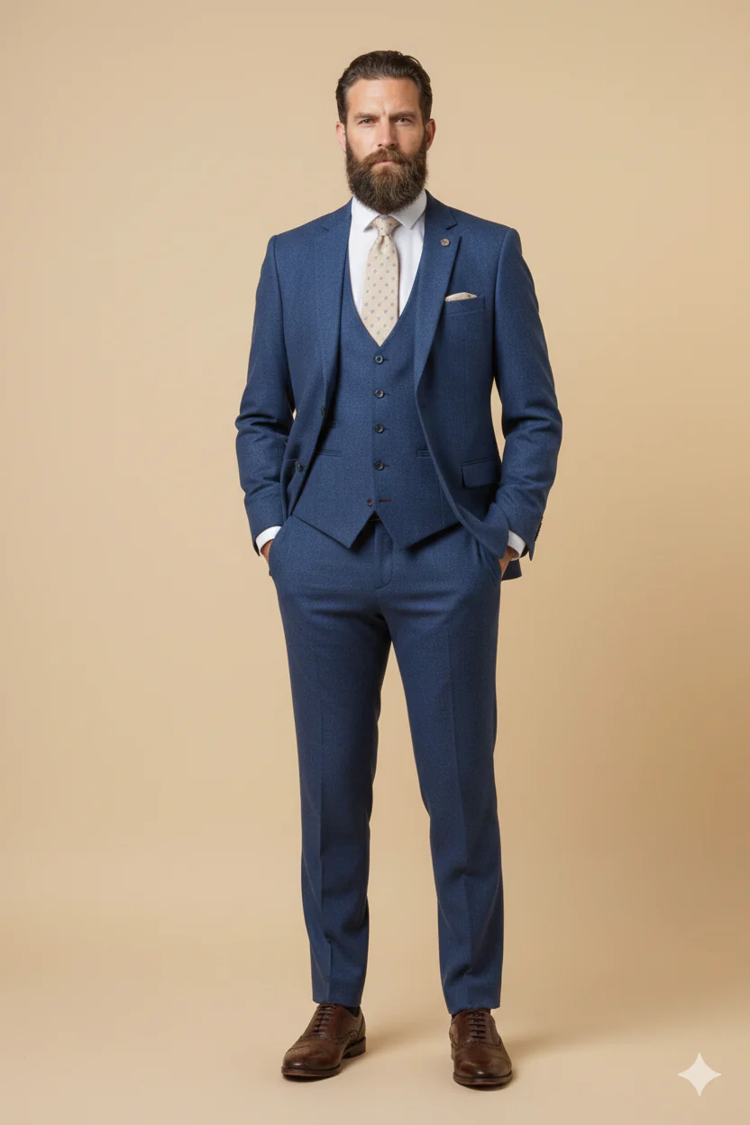 3-delig Heren Kostuum - Marc Darcy Ashley Navy - Afbeelding 2