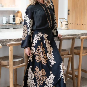 Circle Skirt Jaquard Black