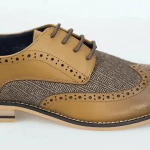 Donker bruine tweed schoenen / Cavani Horatio TAN