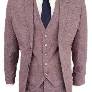 Driedelig kostuum Cavani lilac slim fit suit