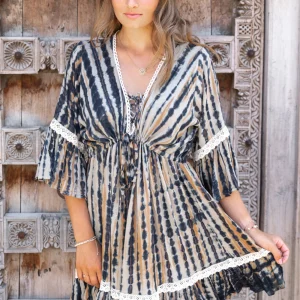 Tunic Isabella Crochet Beige Tie Dye