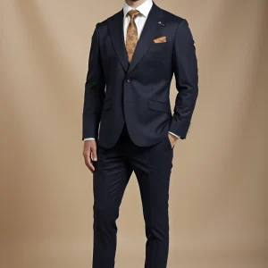 Tweedelig heren Kostuum - Cavani James Navy Super 130s Wol