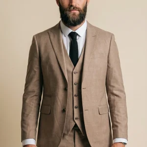 CASTLESON Major - Driedelig Herenpak Beige