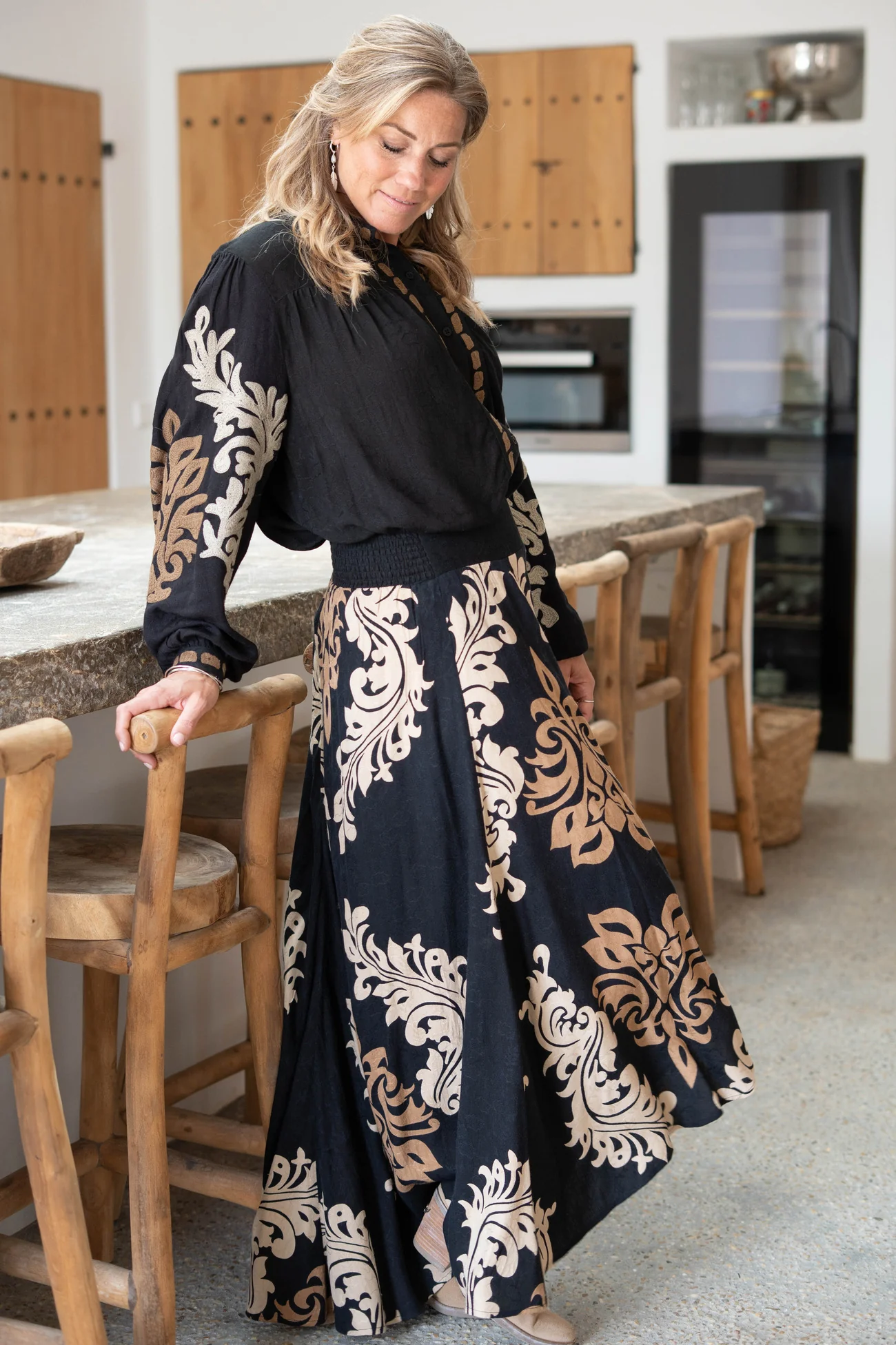 Circle Skirt Jaquard Black - Afbeelding 3