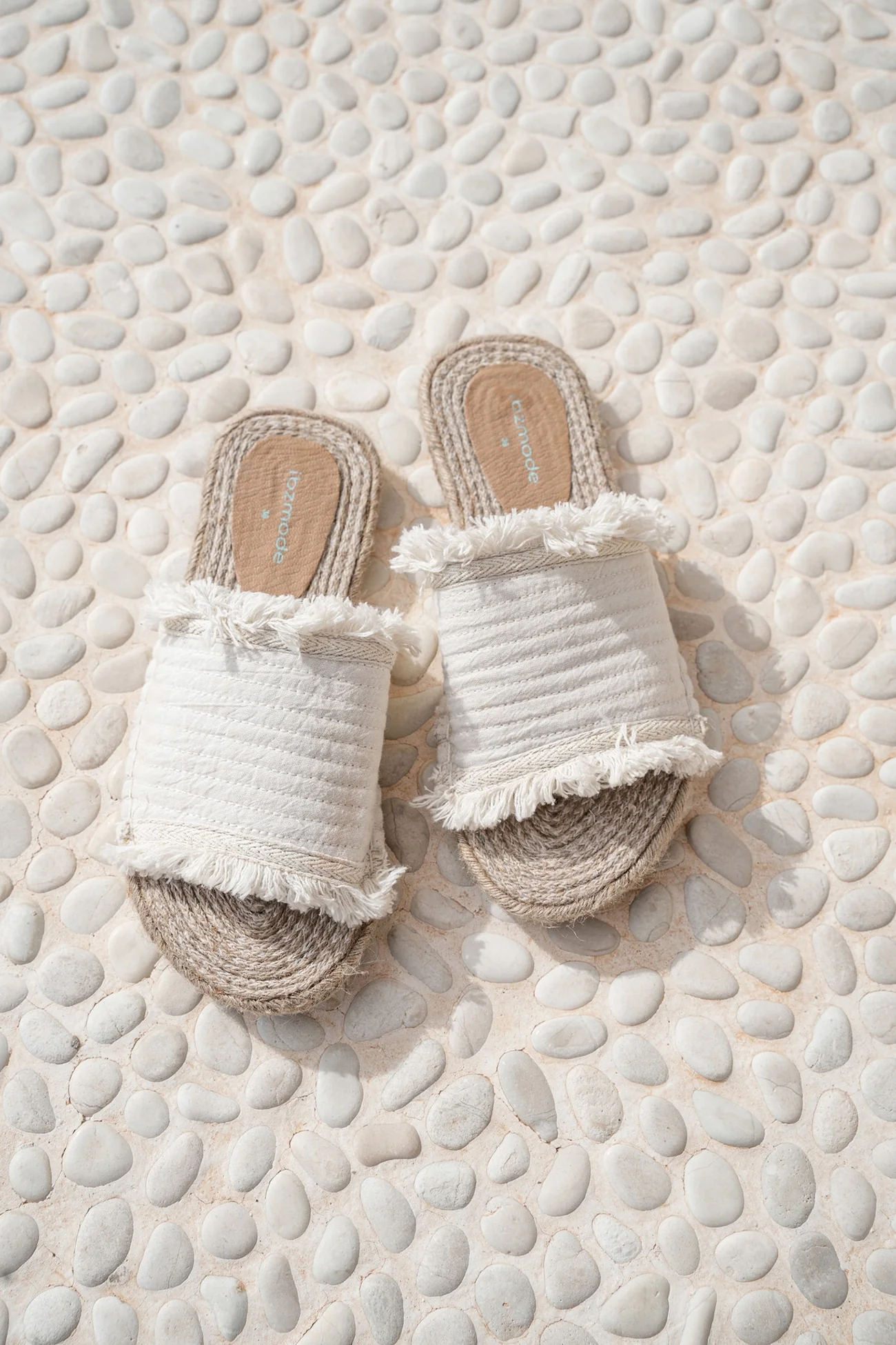 Slippers Garcia Fringe Ivoor - Afbeelding 5