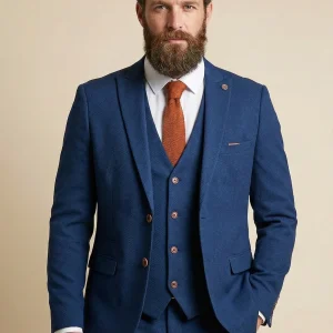 Navy blauw pak - Max royal blue 3-delig pak