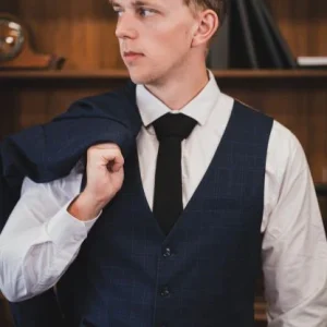 CASTLESON - Gilet Corporal Check Navy