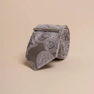 Cavani - Grey Paisley Stropdas set