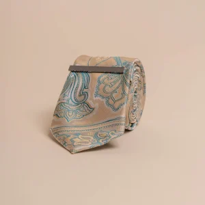 Cavani - Beige Paisley Stropdas set