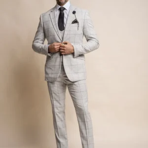 3-delig kostuum check Radika Grey