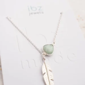 Single Bracelet Feather Amazonite Silver/Aqua