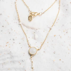 Necklace Pearl Moonstone Gold/White
