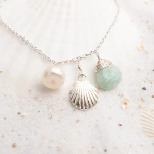 Single Bracelet Shell Amazonite Silver/Aqua