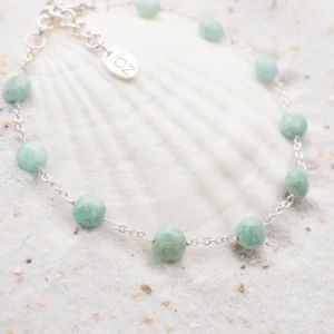 Single Bracelet Pearls Amazonite Silver/Aqua