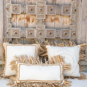 Pillow Fringe Rectangle Off White