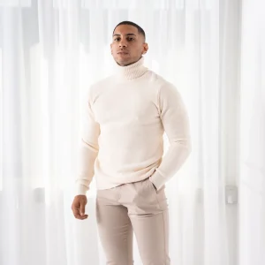 WOOL ribgebreide coltrui