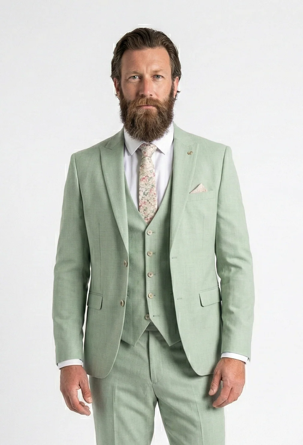 3-delig Heren Kostuum - Marc Darcy Finley Moss Green - Afbeelding 2