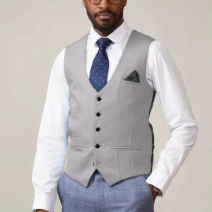 Kelvin Silver Gilet - Singlebreasted