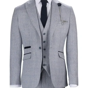 Lichtblauw 3-delig pak Cavani Caridi sky blue