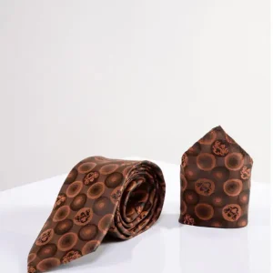 Marc Darcy Gentlemens Bubbles Orange stropdas met pochet