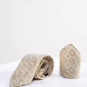 Marc Darcy Gentlemens Bubbles Stone stropdas met pochet