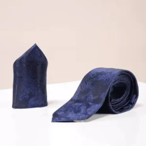 Marc Darcy Gentlemens set navy paisley stropdas met pochet