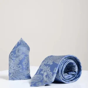 Marc Darcy Gentlemens set sky paisley stropdas & pochet