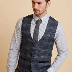 Marc Darcy - Gilet Check Andy Blue