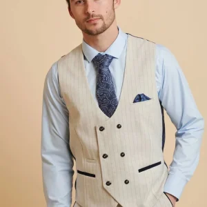 Marc Darcy - Gilet Grant Stone Pinstripe
