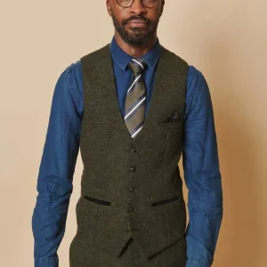 Marc Darcy - Gilet Marlow Olive Tweed