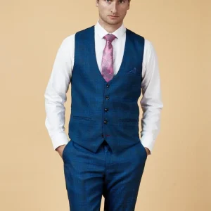 Marc Darcy - Gilet Check Jerry Blue