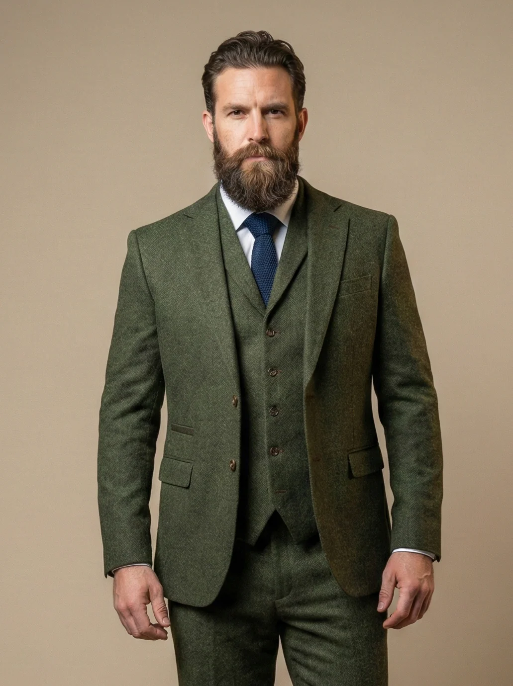 CASTLESON Chief - Heren pak Moss tweed