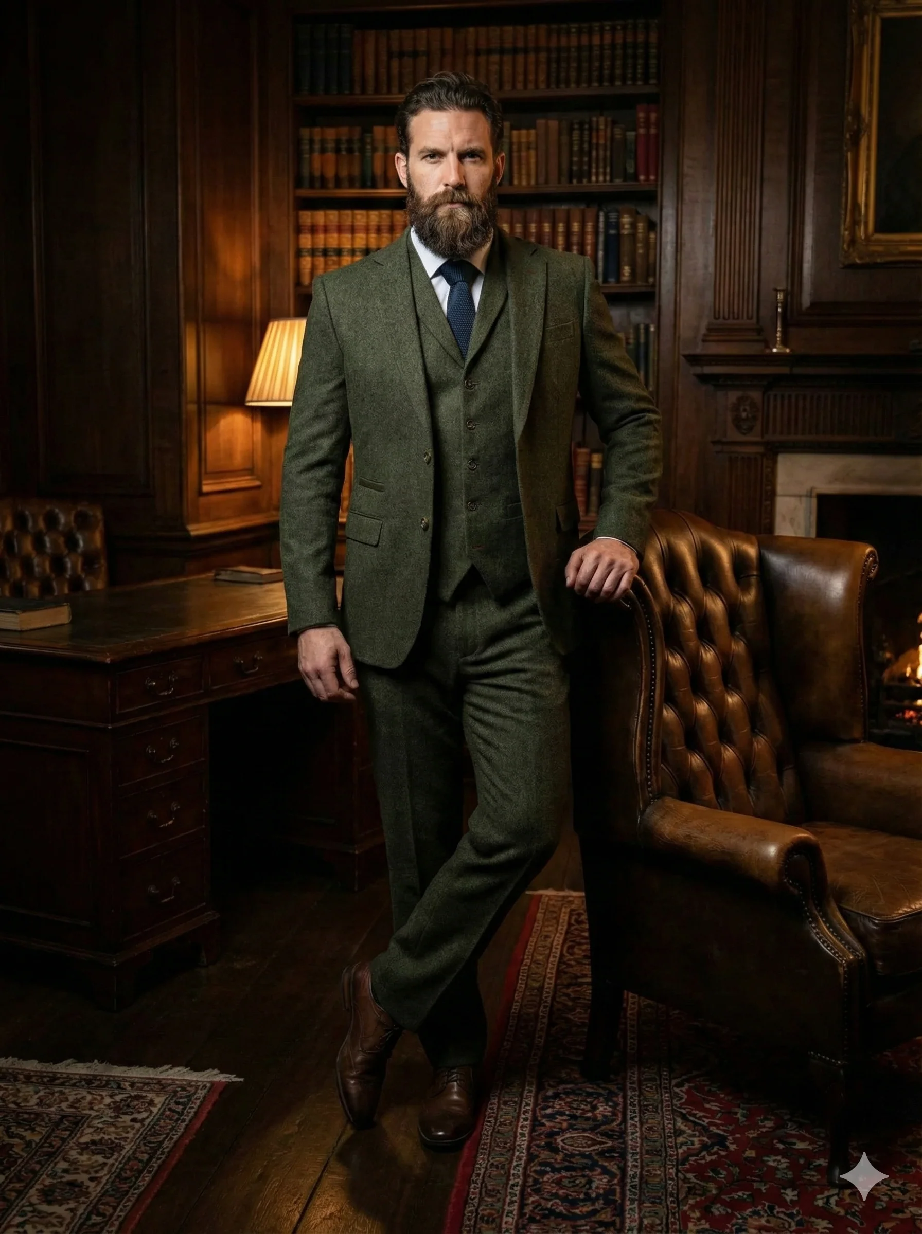 CASTLESON Chief - Heren pak Moss tweed - Afbeelding 3