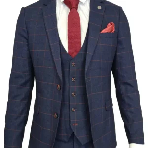 Navy blue 3pc. gentlemens suit - Edison Redline
