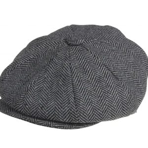Melton Wool Cap - Grey Herringbone