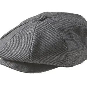 Melton Wool - Pinstripe Grey Cap