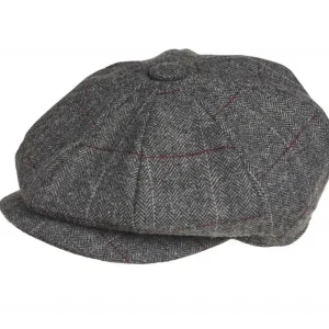 Wool Grey Overcheck Cap