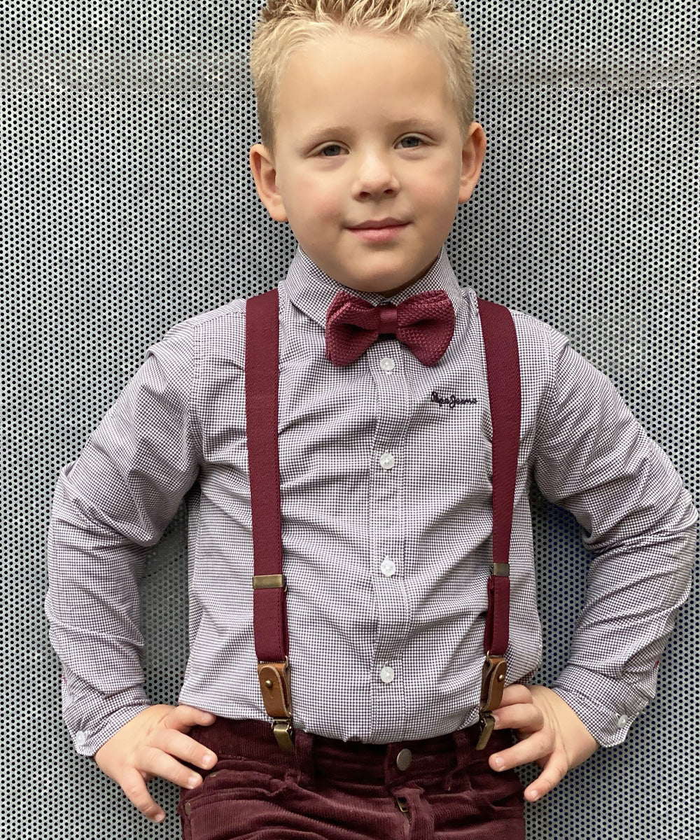 Luxe Bretels voor kinderen - Buck Burgundy - Afbeelding 4