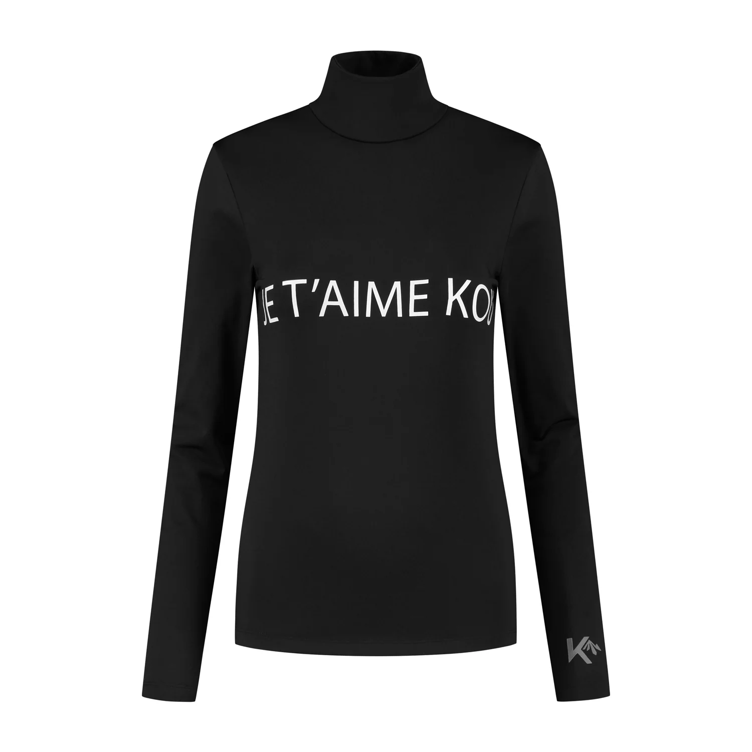 Dames Je T'aime Shirt Kou - Zwart