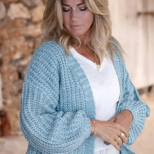 Short Sparkling Cardigan Ersilia Blue