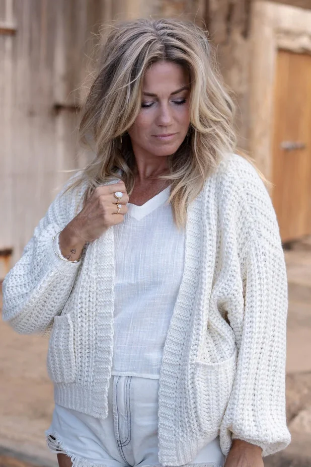 Short Sparkling Cardigan Ersilia Ivory - Afbeelding 6