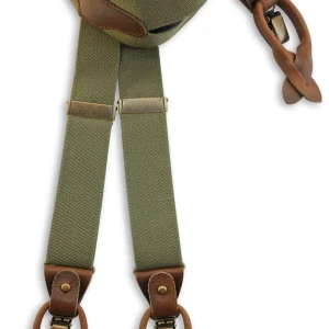 Luxe bretels handgemaakt - Essential Legergroen
